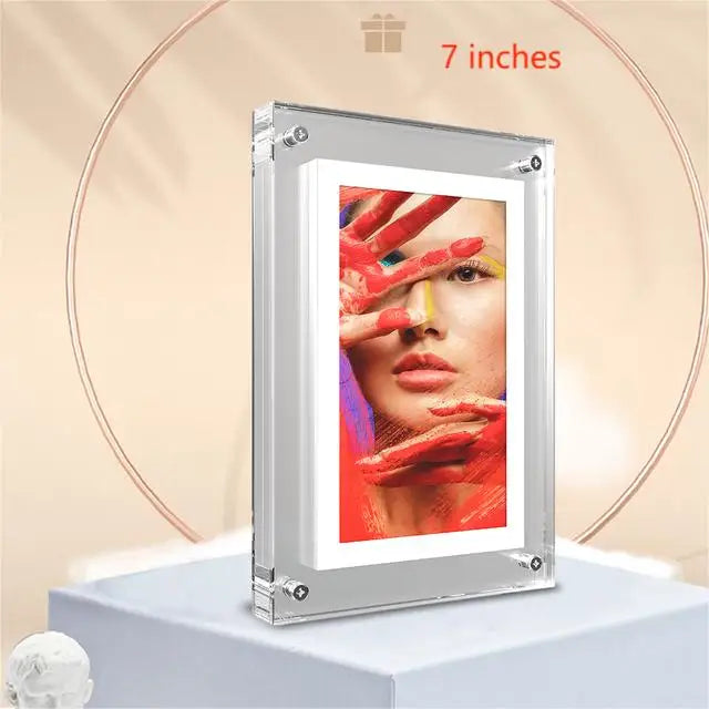 Acrylic Digital Photo Frame 5/7 Inch 1000mAh Vertical Display IPS Screen 4G Memory Battery Porta Retrato Digital