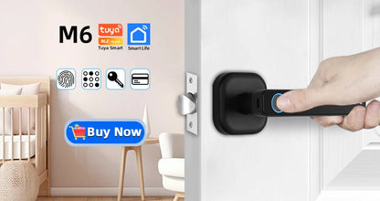 RAYKUBE M5 Tuya BLE Smart Fingerprint Door Lock Digital Electronic Lock with Password/Key/IC Card/ Smartlife/ Tuya APP Unlock
