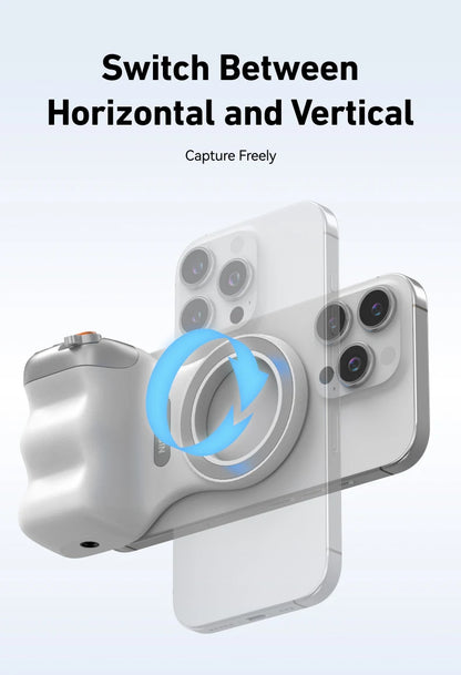 TELESIN Magnetic Phone Camera Shoot Hand Grip Phone Holder Shooting Aid Remote Control Handle for Iphone HUAWEI SAMSUNG Phone