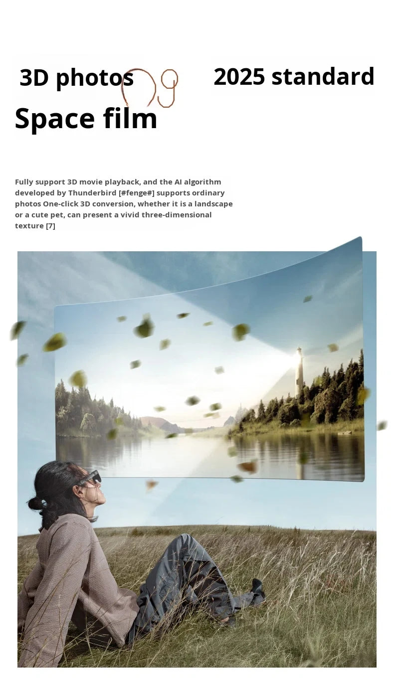 brand new RayNeo Air 4 Pro smart AR glasses HD giant screen viewing glasses Supports HDR10, Micro-OLED dual-layer screen clearer