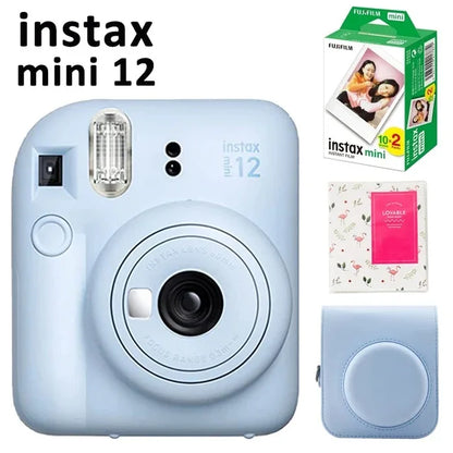 Original Fujifilm Instax Mini 12 Camera + 20 Sheets Instax Mini Film+ Album +Case Bag+ 10 in 1 Kits For Girl New Year Day Gifts