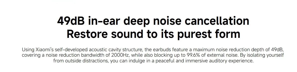 Original Xiaomi Redmi Buds 6  49dB Active Noise Cancellation Bluetooth 5.4 Earphone  Sport Headset TWS True Wireless Headphone