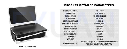 G-story Portable Monitor For PS5 Gaming Display IPS 2K 120Hz 4K+HDR 60Hz Multifunctional Integrated Switch Game Screen