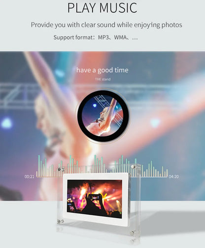 Acrylic Digital Photo Frame 5/7 Inch 1000mAh Vertical Display IPS Screen 4G Memory Battery Porta Retrato Digital