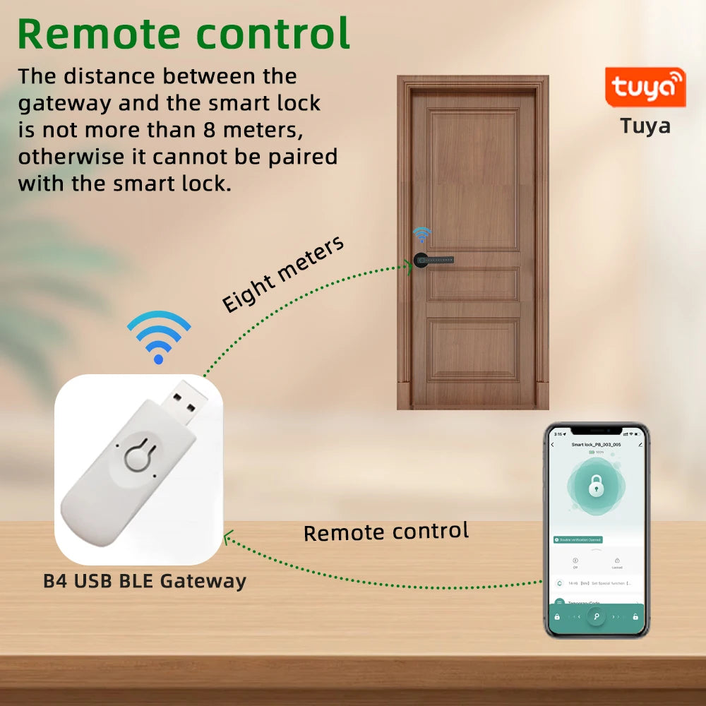 RAYKUBE M5 Tuya BLE Smart Fingerprint Door Lock Digital Electronic Lock with Password/Key/IC Card/ Smartlife/ Tuya APP Unlock