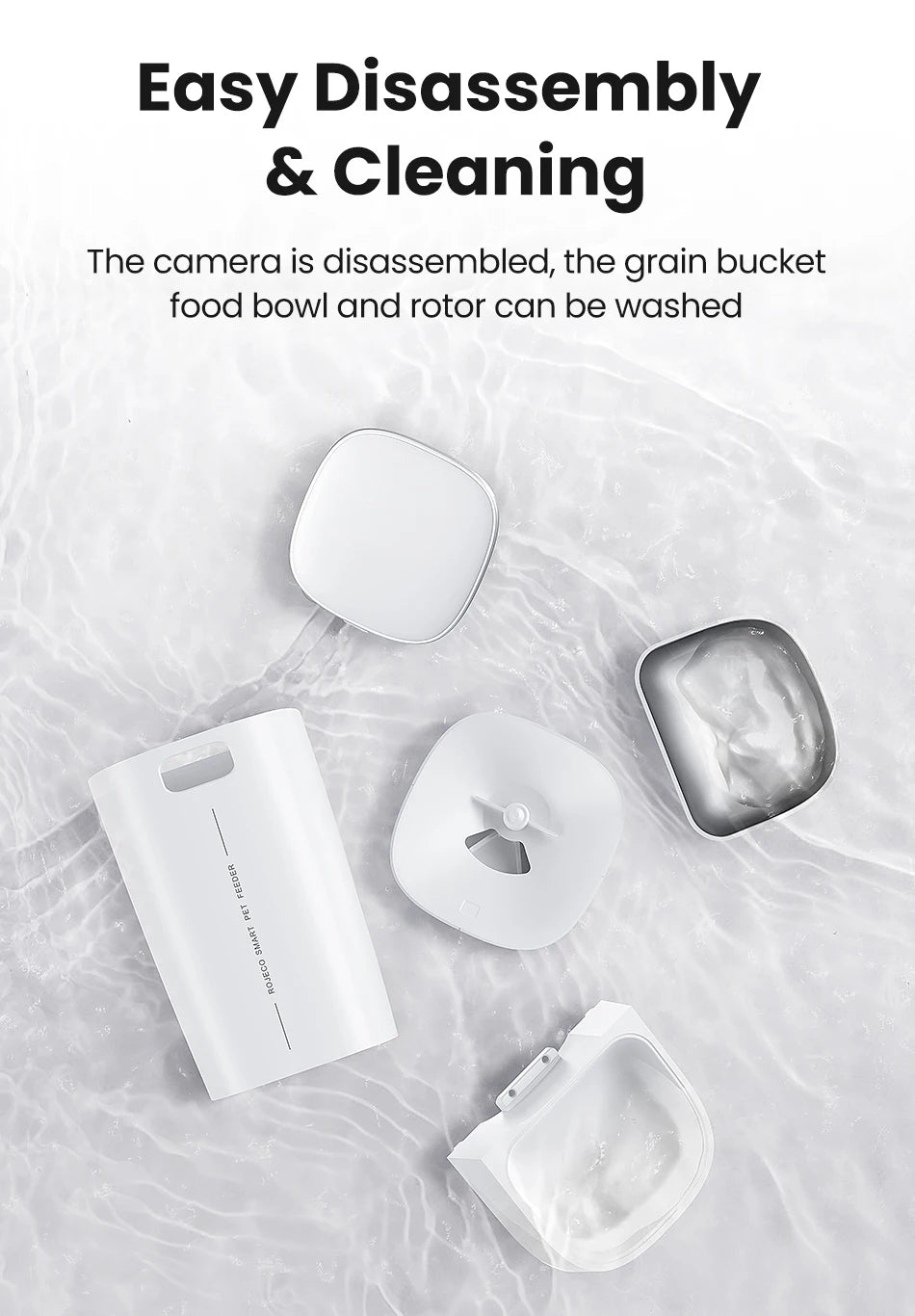 ROJECO 4L Automatic Cat Feeder With 360°Rotating Camera Vedio WiFi Cat Food Dispenser Pet Smart Voice Auto Feeder For Cats Dogs