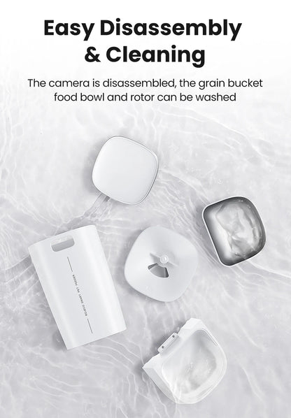 ROJECO 4L Automatic Cat Feeder With 360°Rotating Camera Vedio WiFi Cat Food Dispenser Pet Smart Voice Auto Feeder For Cats Dogs