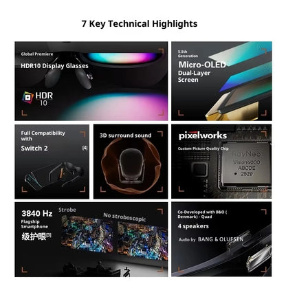 brand new RayNeo Air 4 Pro smart AR glasses HD giant screen viewing glasses Supports HDR10, Micro-OLED dual-layer screen clearer