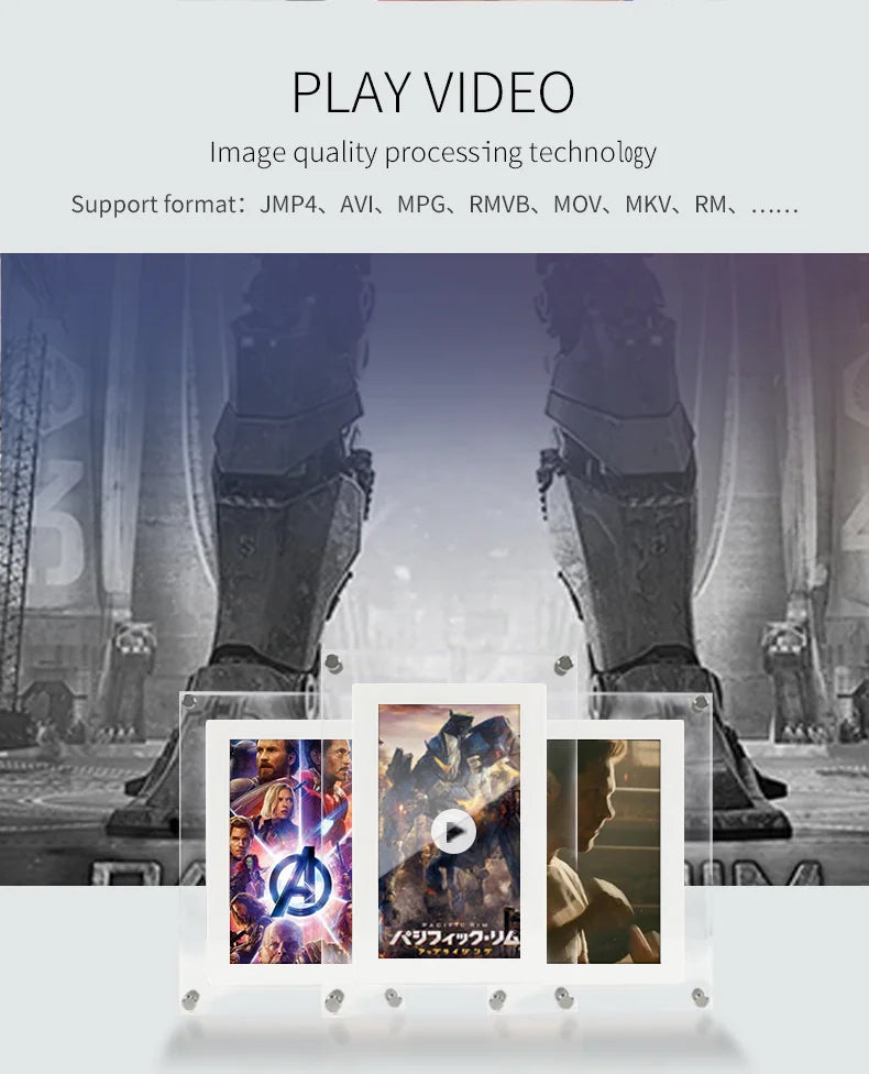 Acrylic Digital Photo Frame 5/7 Inch 1000mAh Vertical Display IPS Screen 4G Memory Battery Porta Retrato Digital