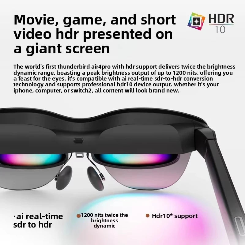 brand new RayNeo Air 4 Pro smart AR glasses HD giant screen viewing glasses Supports HDR10, Micro-OLED dual-layer screen clearer