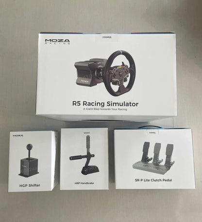 MOZA Racing R5 Direct Drive Wheel Base 5.5 N·m Peak Torque APP Cloud Control with ES Steering Wheel ,Pedals,Table Clamp