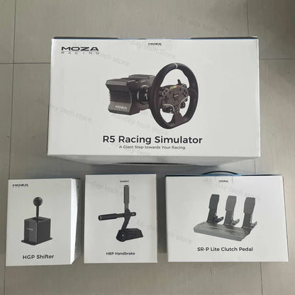 MOZA Racing R5 Direct Drive Wheel Base 5.5 N·m Peak Torque APP Cloud Control with ES Steering Wheel ,Pedals,Table Clamp