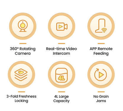 ROJECO 4L Automatic Cat Feeder With 360°Rotating Camera Vedio WiFi Cat Food Dispenser Pet Smart Voice Auto Feeder For Cats Dogs