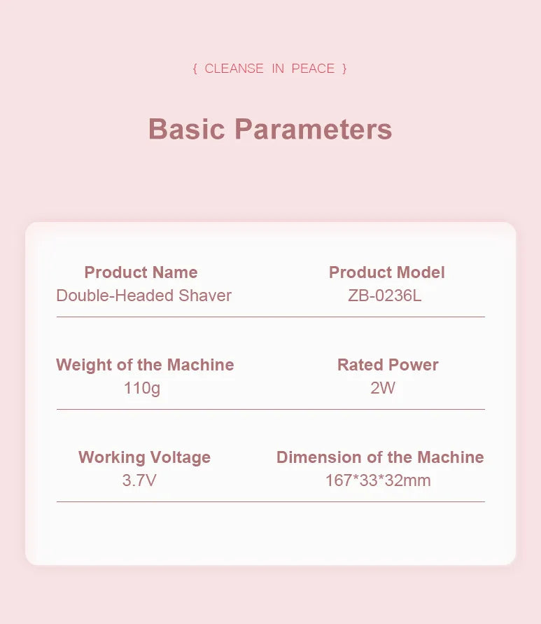 2025 Waterproof Rechargeable Electric Shaver Mini Women Bikini Trimmer Body Hair Remover Mini Double Headed Electric Epilator