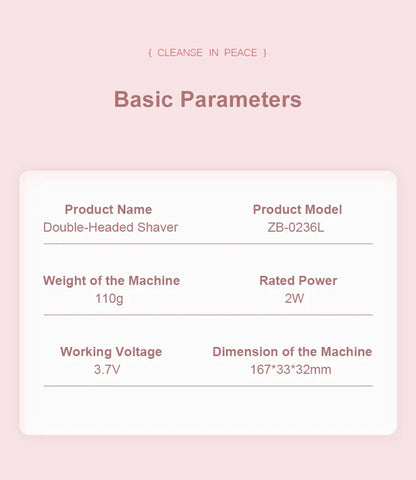 2025 Waterproof Rechargeable Electric Shaver Mini Women Bikini Trimmer Body Hair Remover Mini Double Headed Electric Epilator