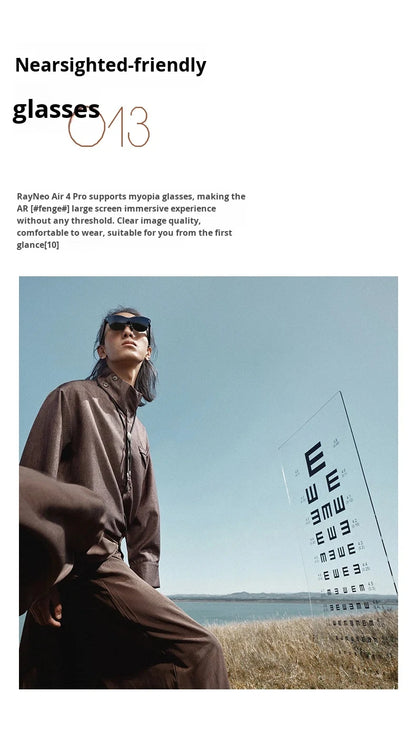 brand new RayNeo Air 4 Pro smart AR glasses HD giant screen viewing glasses Supports HDR10, Micro-OLED dual-layer screen clearer