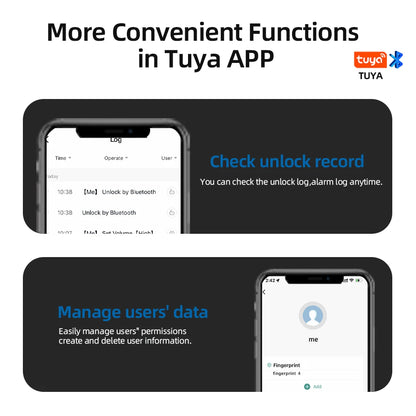 RAYKUBE M5 Tuya BLE Smart Fingerprint Door Lock Digital Electronic Lock with Password/Key/IC Card/ Smartlife/ Tuya APP Unlock