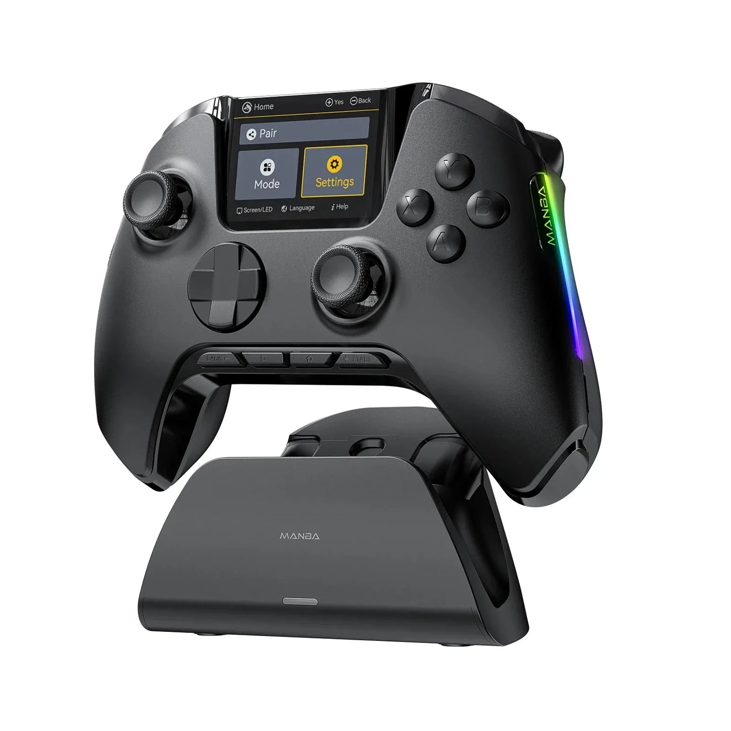 Manba One V2 Wireless Controller Gaming 2-inch Screen Hall Effect Stick RGB Light With Charging Dock For Switch/PC/iOS/Android