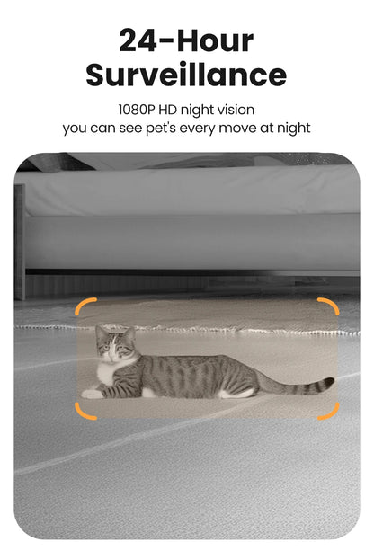 ROJECO 4L Automatic Cat Feeder With 360°Rotating Camera Vedio WiFi Cat Food Dispenser Pet Smart Voice Auto Feeder For Cats Dogs