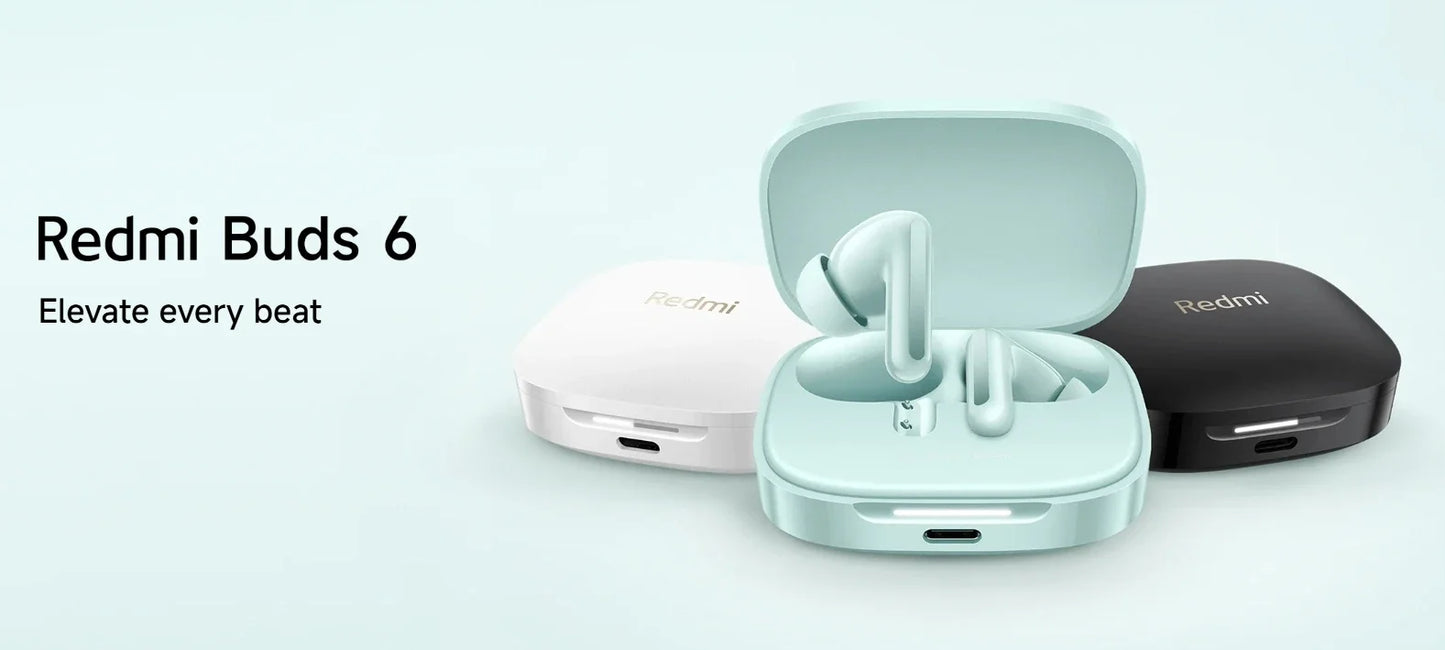 Original Xiaomi Redmi Buds 6  49dB Active Noise Cancellation Bluetooth 5.4 Earphone  Sport Headset TWS True Wireless Headphone